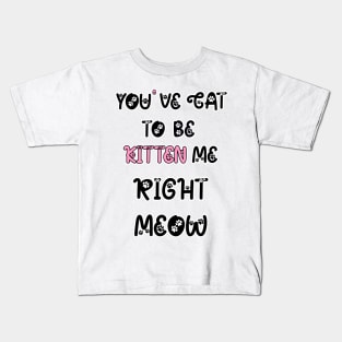 You Have Got To Be Kitten Me, For Cat Lovers, Cat Puns, Animal Puns Kids T-Shirt